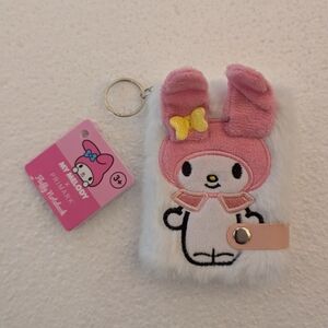 New My Melody Pink and White Plush Keychain Notebook